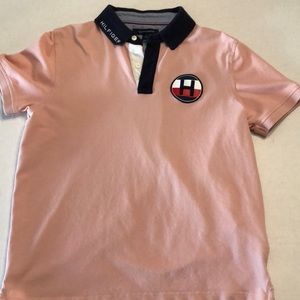 Tommy Hilfiger Pink Polo Short Sleeve Shirt size Medium Slim fit Cotton Blend